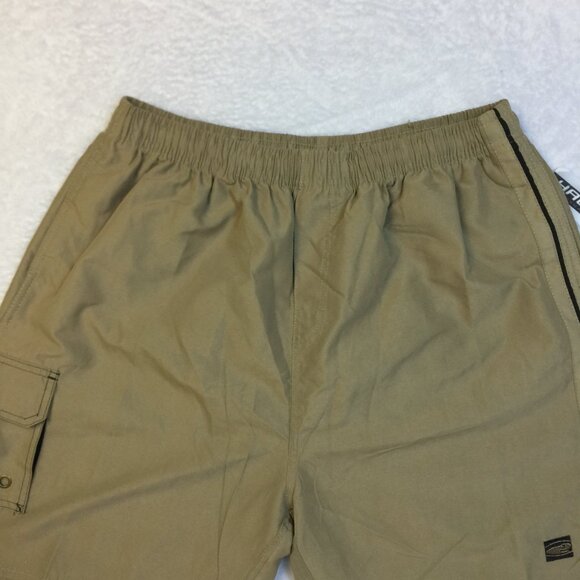 New! Hawaiian Performance Surf Wear Swim Shorts XL Brown Tan Elastic Waist - Picture 12 of 15